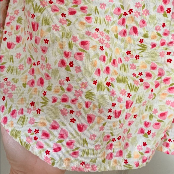 Talbots Floral Cottagecore Button Front Top Tie Sleeves Size M - Picture 2 of 7